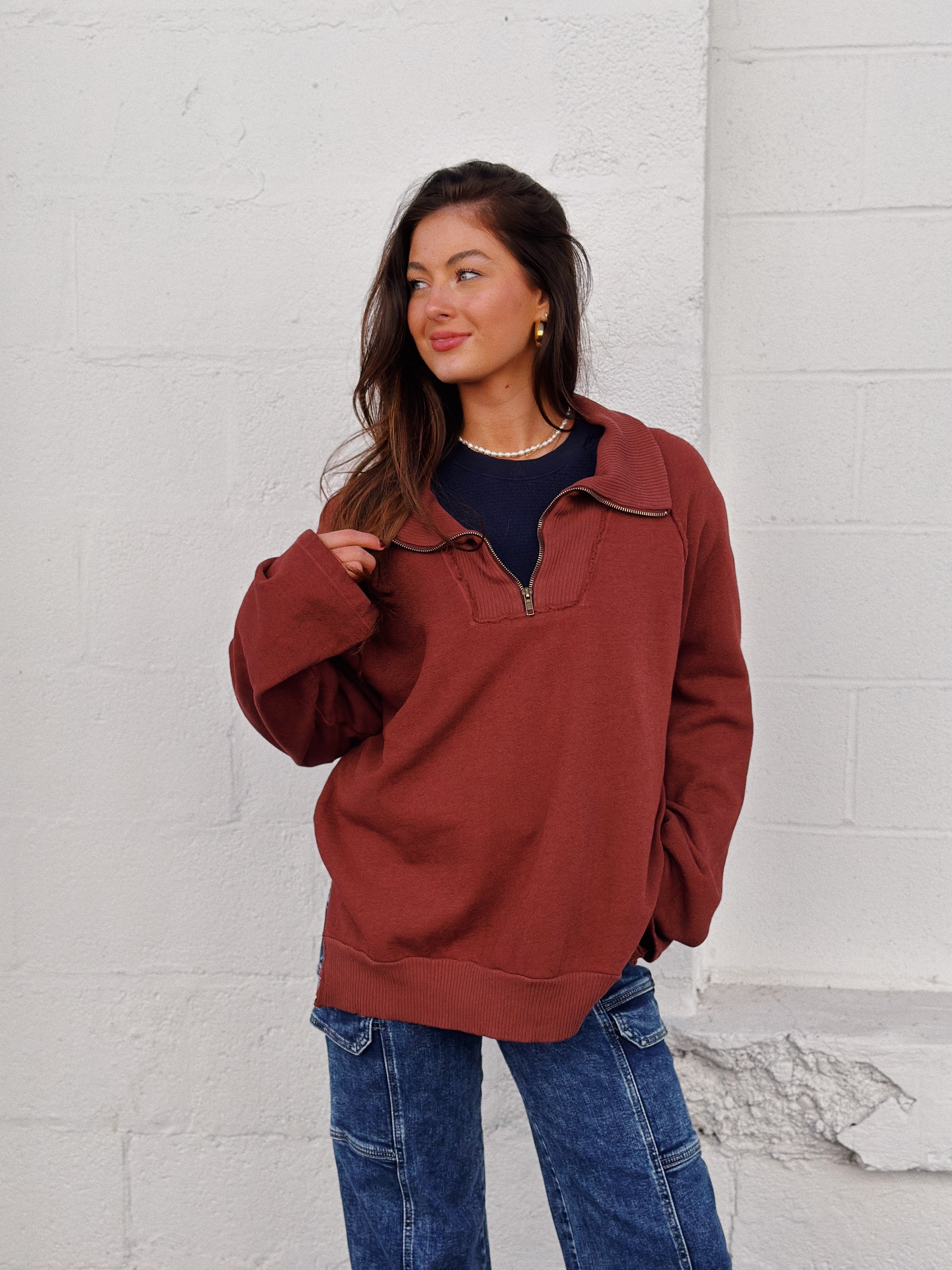 Better Late Half Zip Sweatshirt – Emma + James