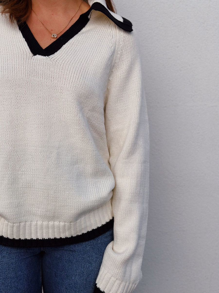 Collar V-Neck Sweater