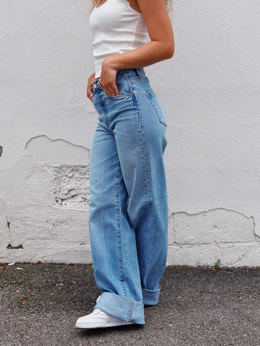 Radio Star Wide Leg Cuffed Denim