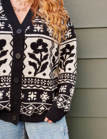 Flower Aztec Cardigan